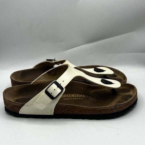 Birkenstock Gizeh White Womens Sandals Size 40/9 Slip On Flip Flops Casual - Picture 1 of 13